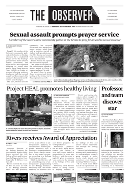 Sexual Assault Prompts Prayer Service Project Heal Promotes Healthy Living Professor and Team Discover Star Rivers Receives Awar
