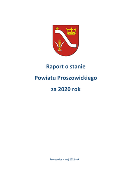 Raport O Stanie Powiatu Proszowickiego Za 2020 Rok