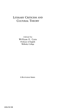 Literary Criticism and Cultural Theory