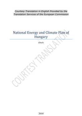 National Energy and Climate Plan of Hungary