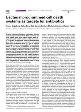 Bacterial Programmed Cell Death Systems As Targets for Antibiotics