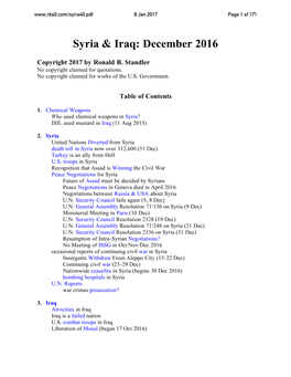 Syria & Iraq: Dec 2016