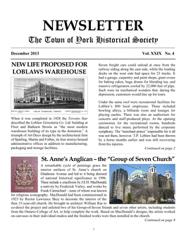 NEWSLETTER the Town of York Historical Society ______