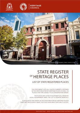 State Register of Heritage Places July 2020