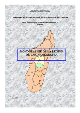 Monographie De La Region De Vakinankaratra