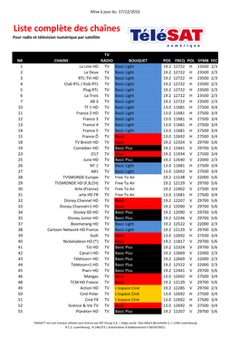 Liste Des Chaînes