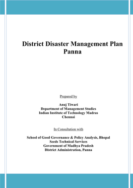 District Disaster Management Plan Panna