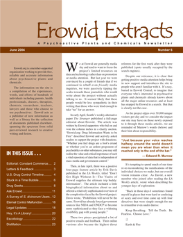 Erowid Extracts a Psychoactive Plants and Chemicals Newsletter