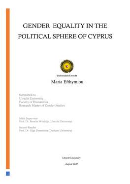 Gender Equality in the Political Sphere of Cyprus