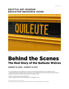 Behind the Scenes the Real Story of the Quileute Wolves