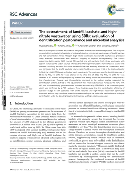 The Cotreatment of Landfill Leachate and High-Nitrate