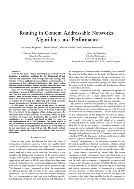 Routing in Content Addressable Networks: Algorithms and Performance