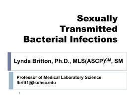 Sexually Transmitted Bacterial Infections