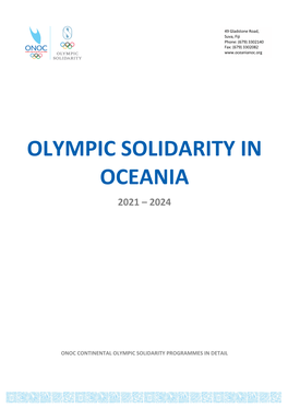 Olympic Solidarity in Oceania 2021 – 2024