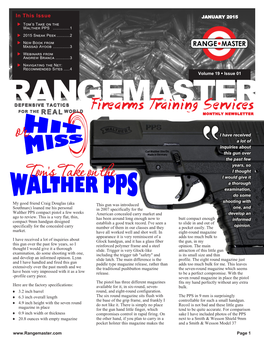 Firearms Training Services F O R T H E WORLD REAL MONTHLY NEWSLETTER
