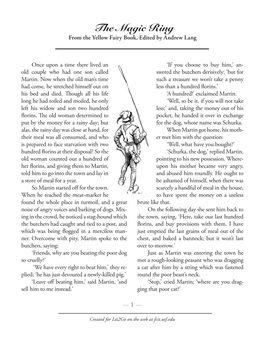 The Magic Ring from the Yellow Fairy Book, Edited by Andrew Lang