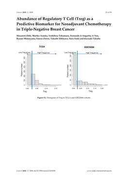 Abundance of Regulatory T Cell (Treg) As a Predictive Biomarker for Neoadjuvant Chemotherapy in Triple-Negative Breast Cancer