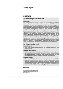 Uganda Uganda at a Glance: 2005-06