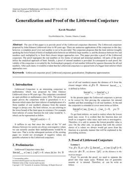 Generalization and Proof of the Littlewood Conjecture