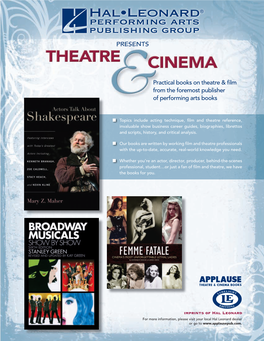 Practical Books on Theatre & Film from the Foremost Publisher Of