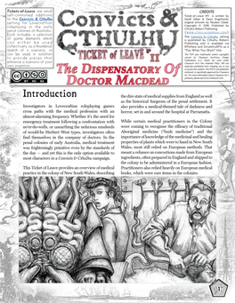 The Dispensatory of Doctor Macdead