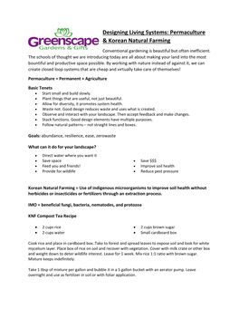 Permaculture & Korean Natural Farming