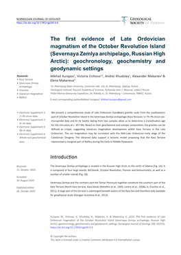 The First Evidence of Late Ordovician Magmatism of the October