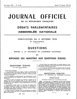 Journal Officiel Du Samedi 25 Février 1978