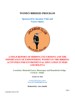 Women Birders Program