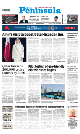 Amir's Visit to Boost Qatar-Ecuador Ties to Travellers To