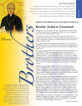 Brother André Is Canonized! • Prayer to Obtain a Special Favor • Short Biography of St