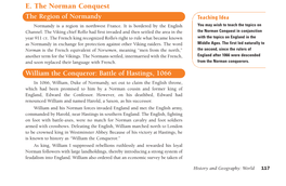 E. the Norman Conquest the Region of Normandy Teaching Idea Normandy Is a Region in Northwest France