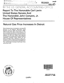 RCED-85-48 Natural Gas Price Increases in Detroit