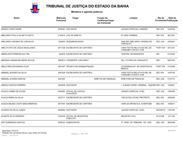 Tribunal De Justiça Do Estado Da Bahia