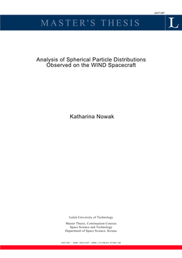 Analysis of Spherical Particle Distributions Observed on the WIND Spacecraft