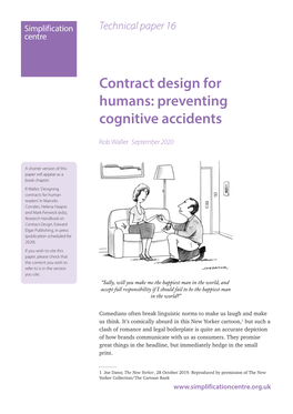 Contract Design for Humans: Preventing Cognitive Accidents