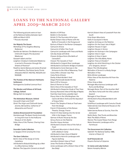 Loans to the National Gallery April 2009–March 2010