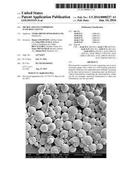 (12) Patent Application Publication (10) Pub. No.: US 2016/0008237 A1 GOLDSTEN Et Al