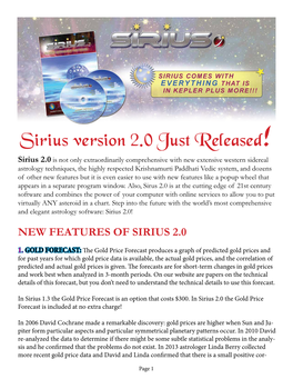 Sirius Version 2.0 Just Released!