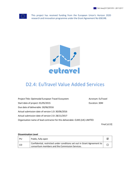 D2.4: Eutravel Value Added Services