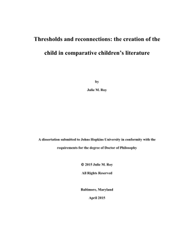 The Creation of the Child in Comparative Children's Literature