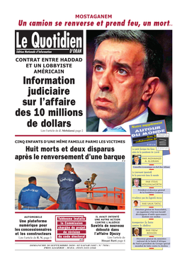 Information Judiciaire Sur L'affaire Des 10 Millions De Dollars