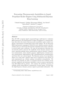 Forecasting Thermoacoustic Instabilities in Liquid Propellant Rocket Engines Using Multimodal Bayesian Deep Learning