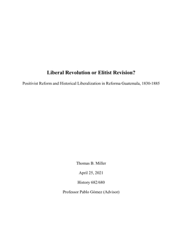Liberal Revolution Or Elitist Revision?
