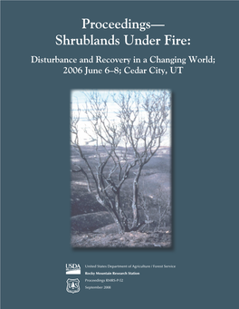 Proceedings-Shrublands Under Fire: Disturbance and Recovery in A