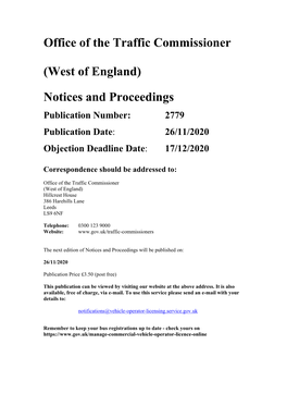 Notices and Proceedings for the West of England 2779