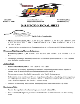 2018 Informational Sheet