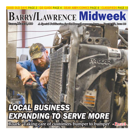 BARRY/LAWRENCE Midweek TUESDAY, MARCH 24, 2020 a Special Publication for the Barry/Lawrence Area VOLUME 112, ISSUE 113