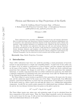 Flexion and Skewness in Map Projections of the Earth