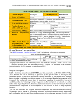 Nicaragua 2. CIF Project ID#: XSRENI054A 3